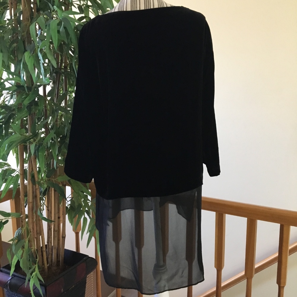 Eileen Fisher Black Velvet Bateau Top Size XS/TP - Picture 5 of 10